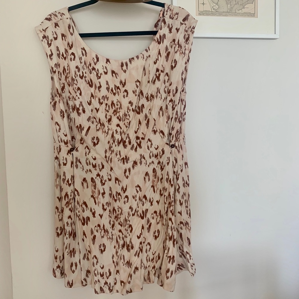 Free people dress/tunic with tie back, cheetah